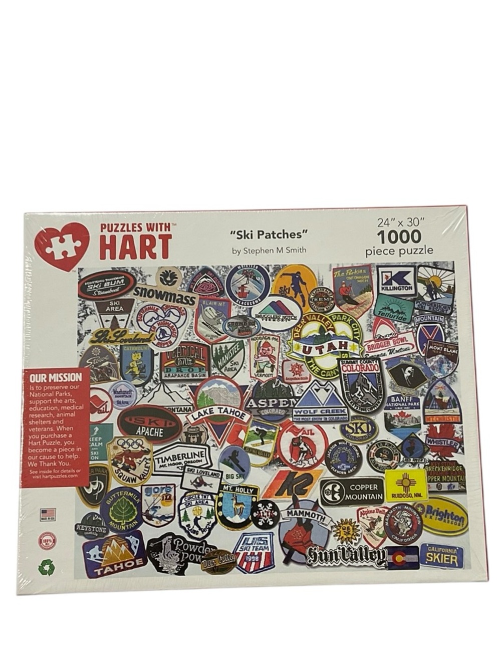 Hart Ski Patches 1000 Piece Puzzle Sealed 24x30 Ski - Picture 2 of 12